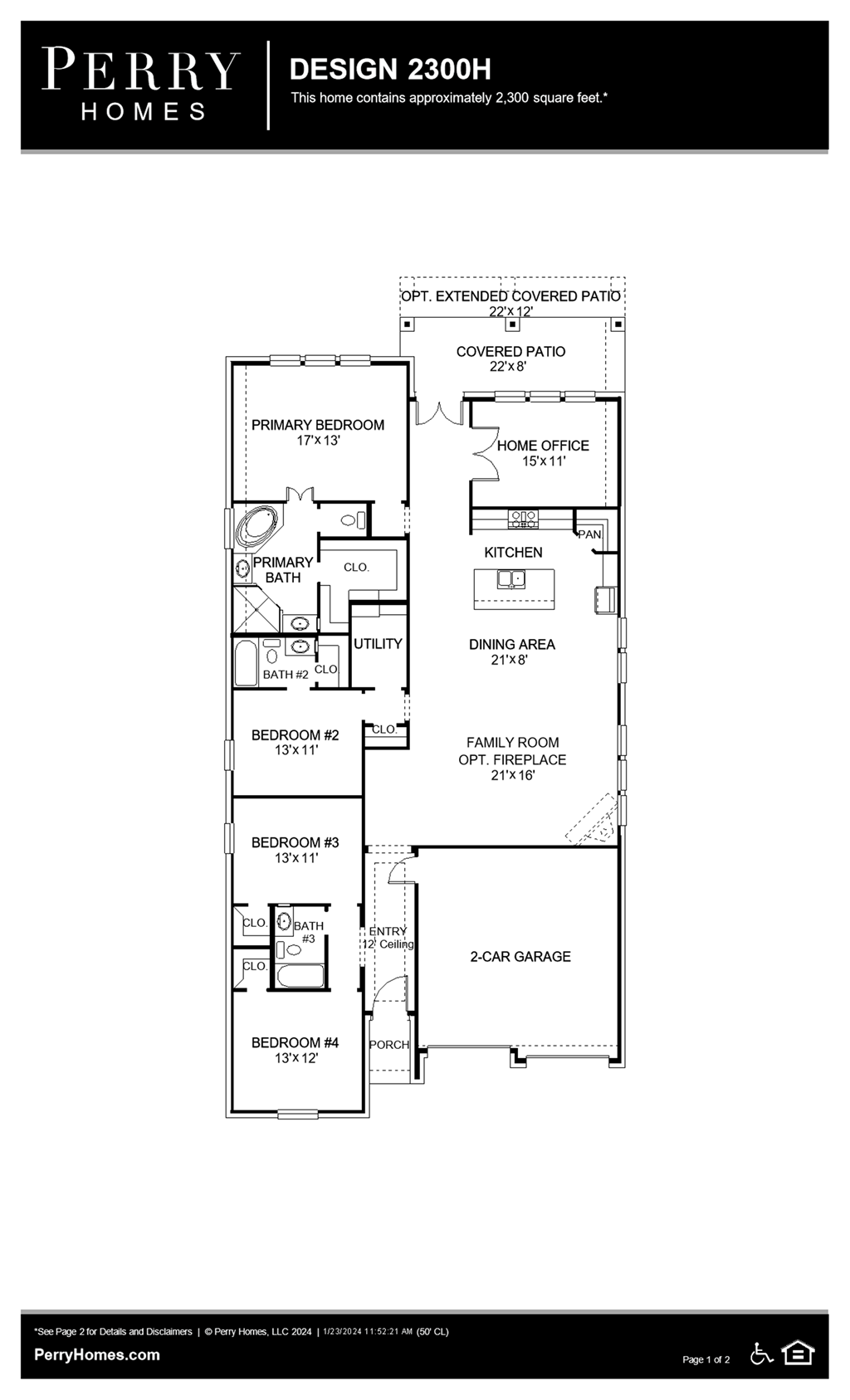 Floor Plan for 2300H