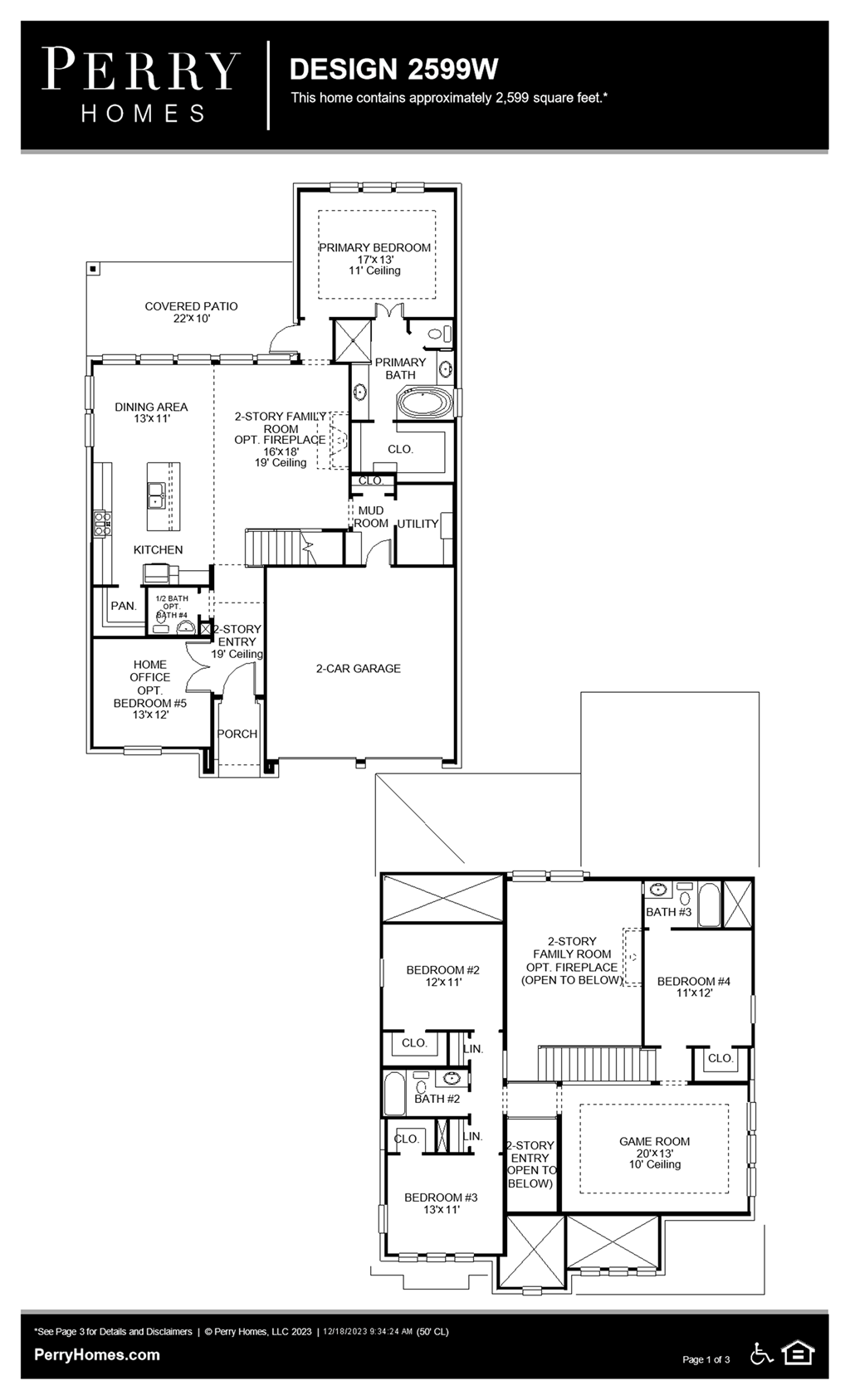 Floor Plan for 2599W