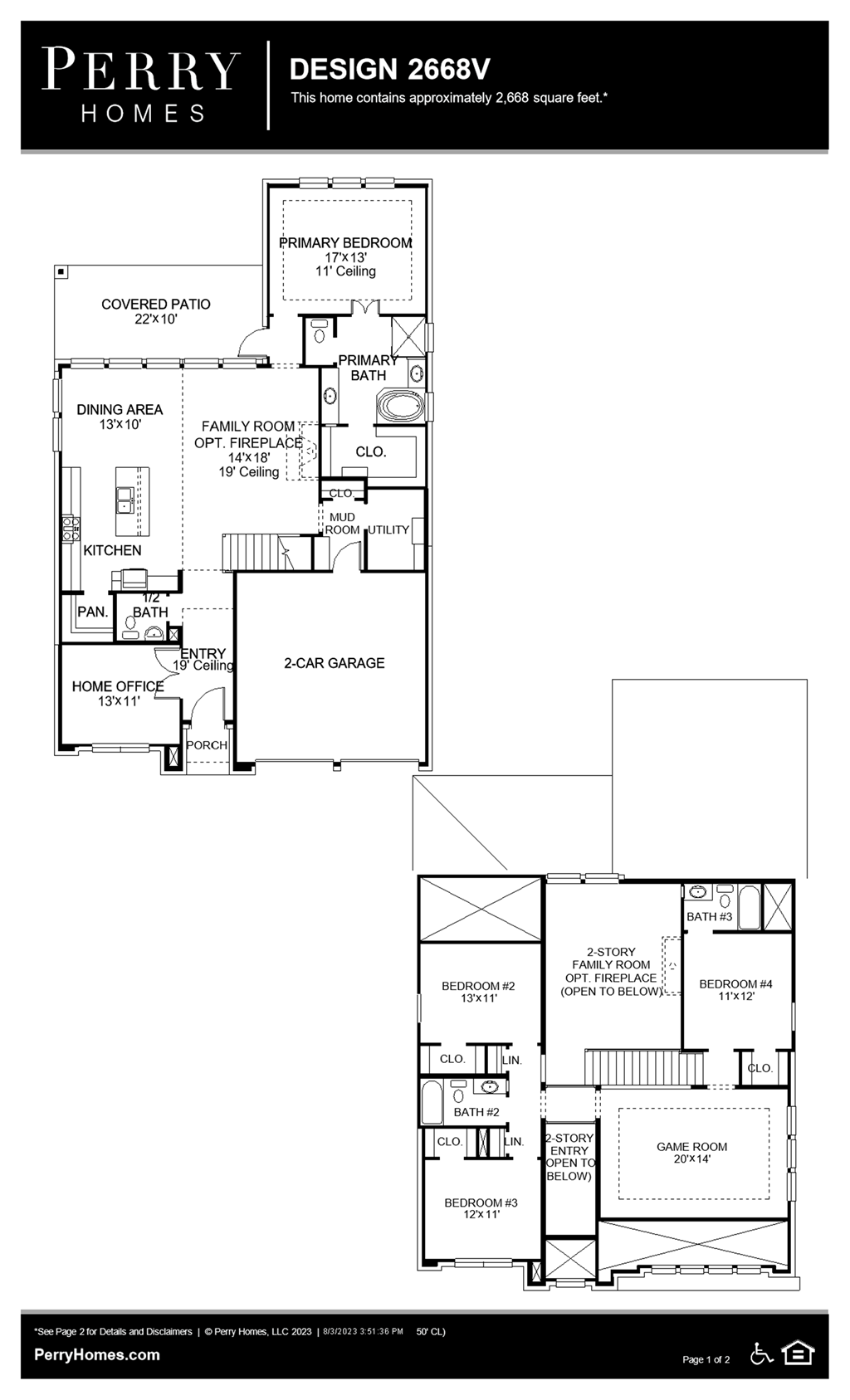 Floor Plan for 2668V