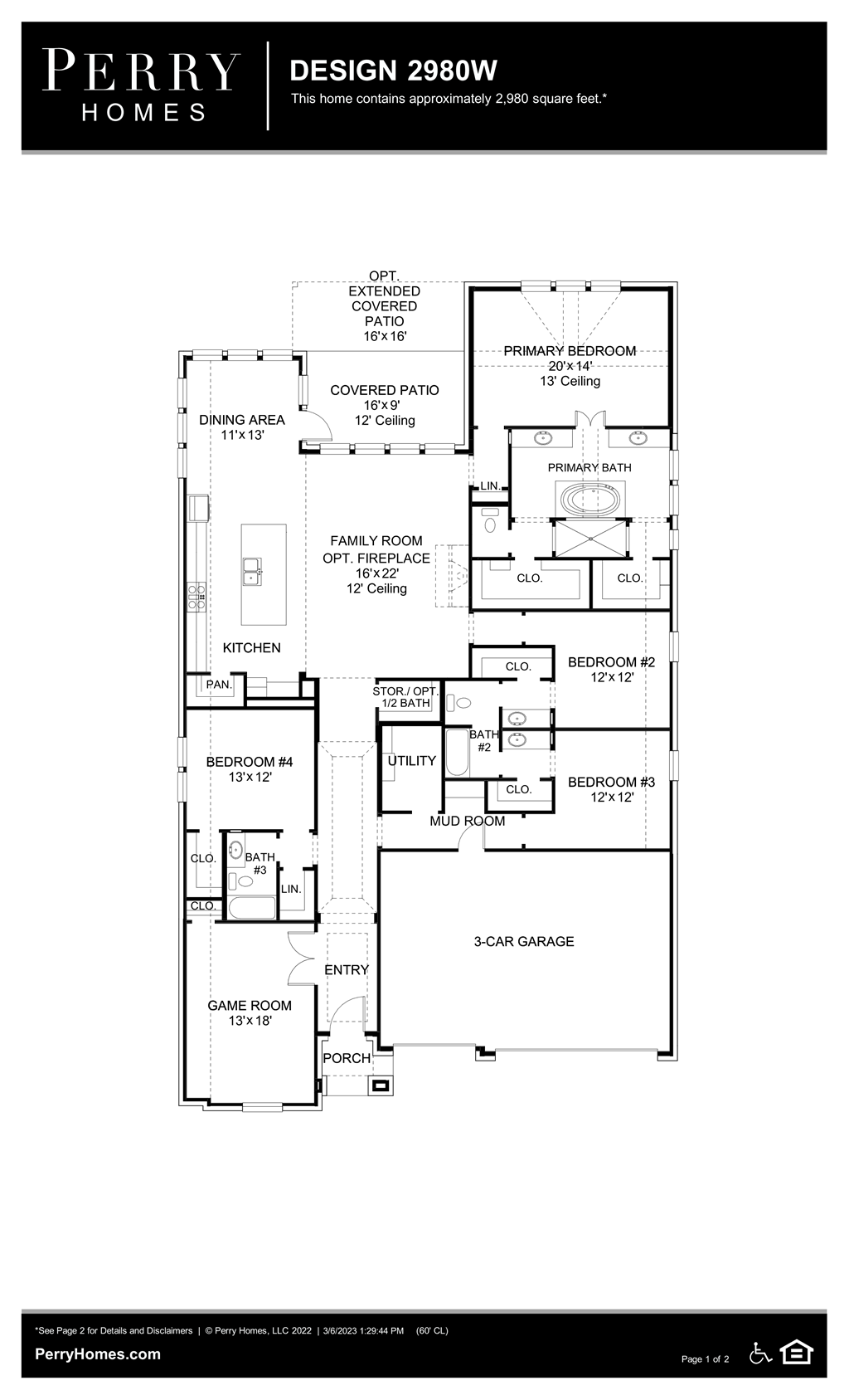 Floor Plan for 2980W