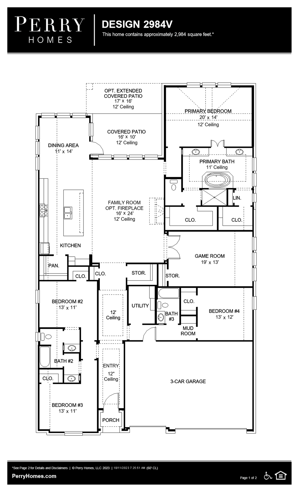 Floor Plan for 2984V