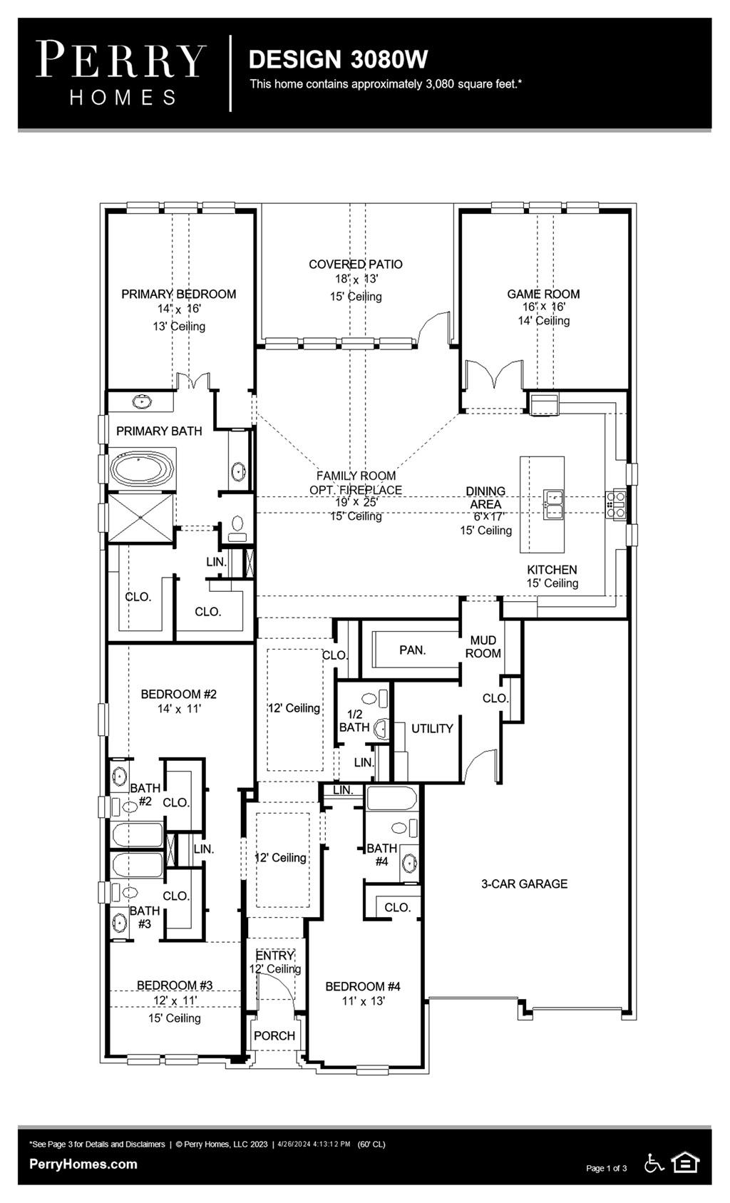 Floor Plan for 3080W