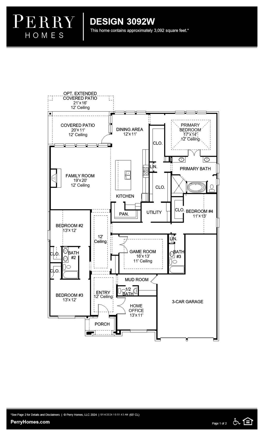 Floor Plan for 3092W