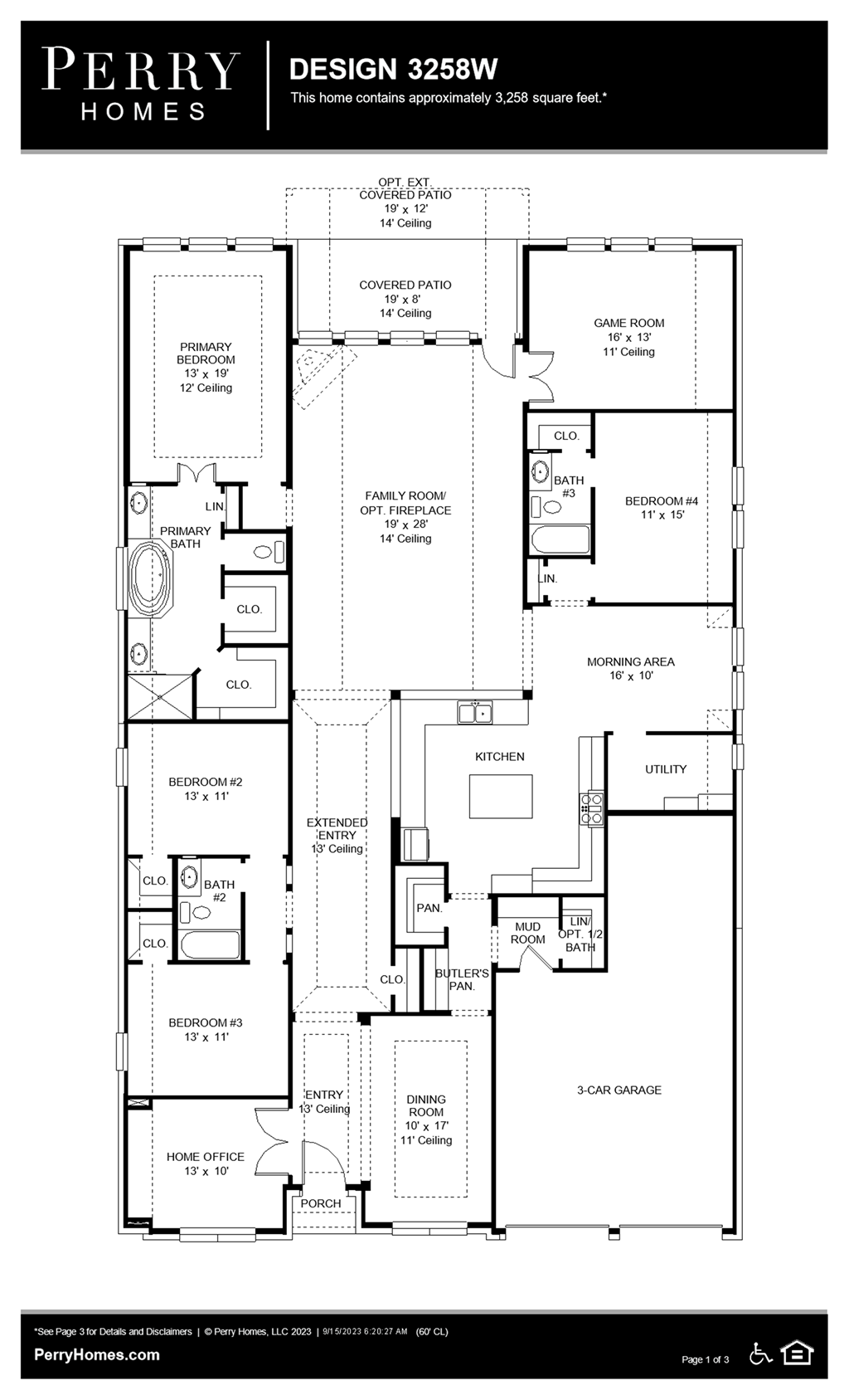 Floor Plan for 3258W