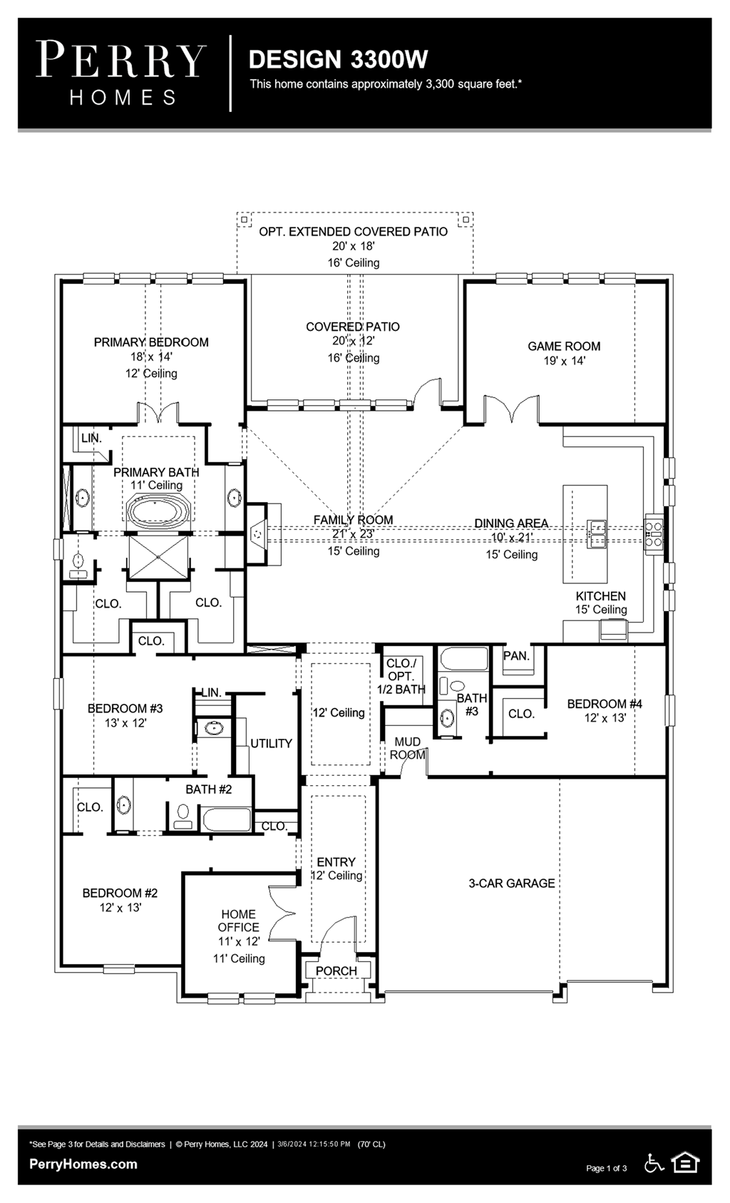 Floor Plan for 3300W