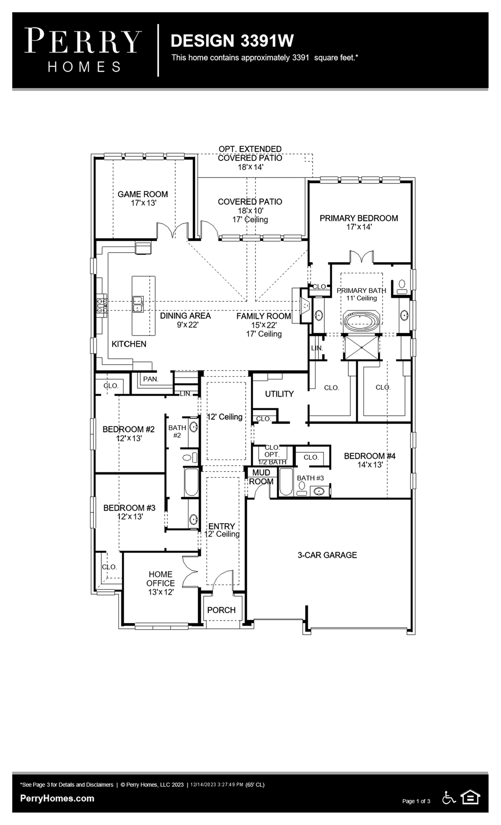 Floor Plan for 3391W