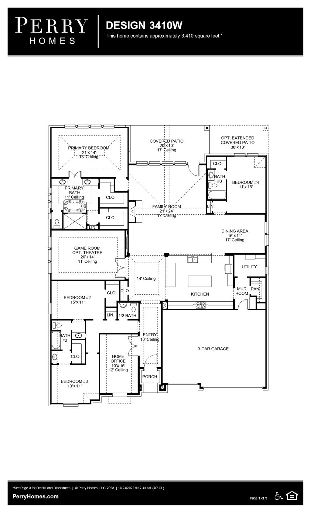 Floor Plan for 3410W