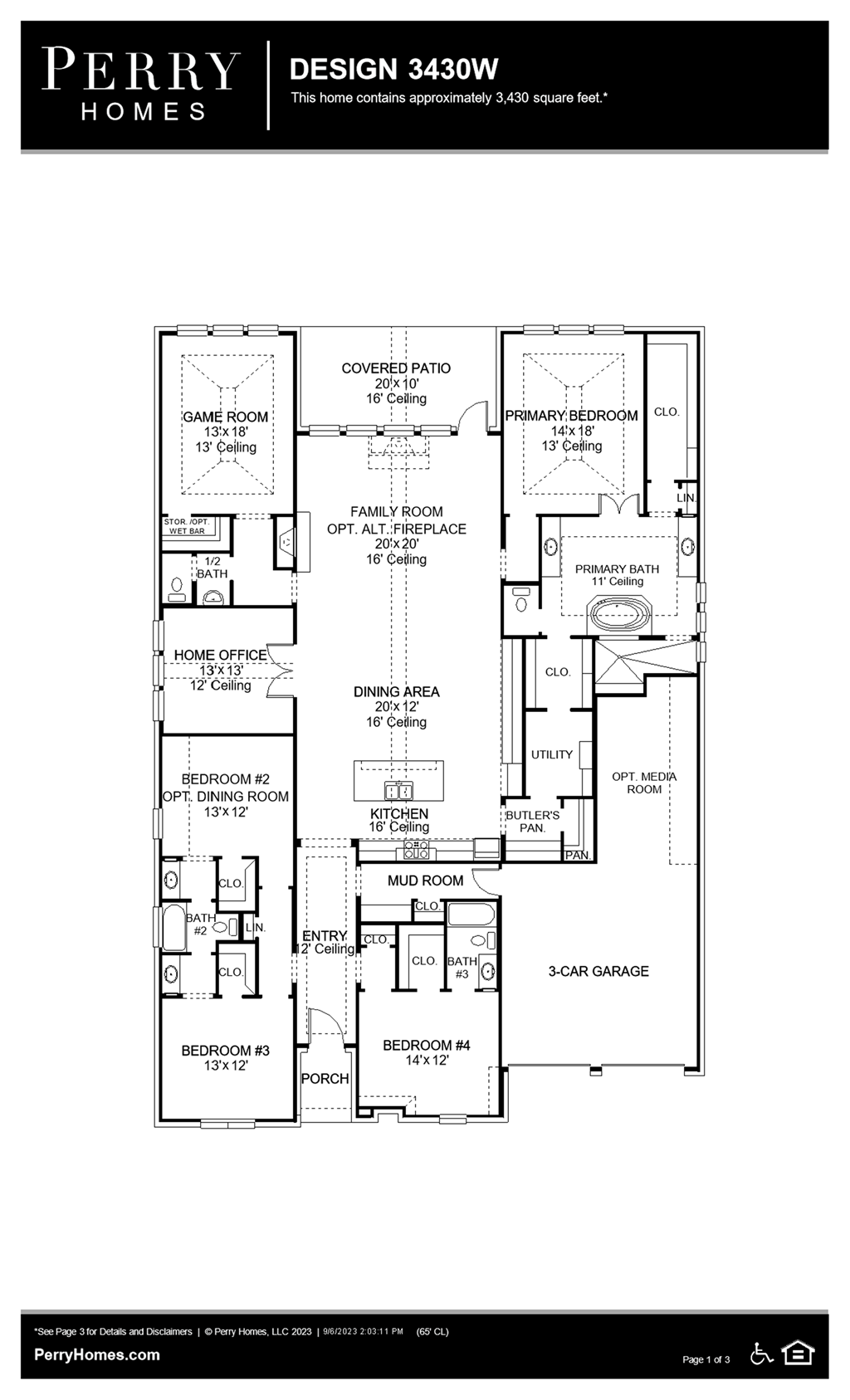 Floor Plan for 3430W
