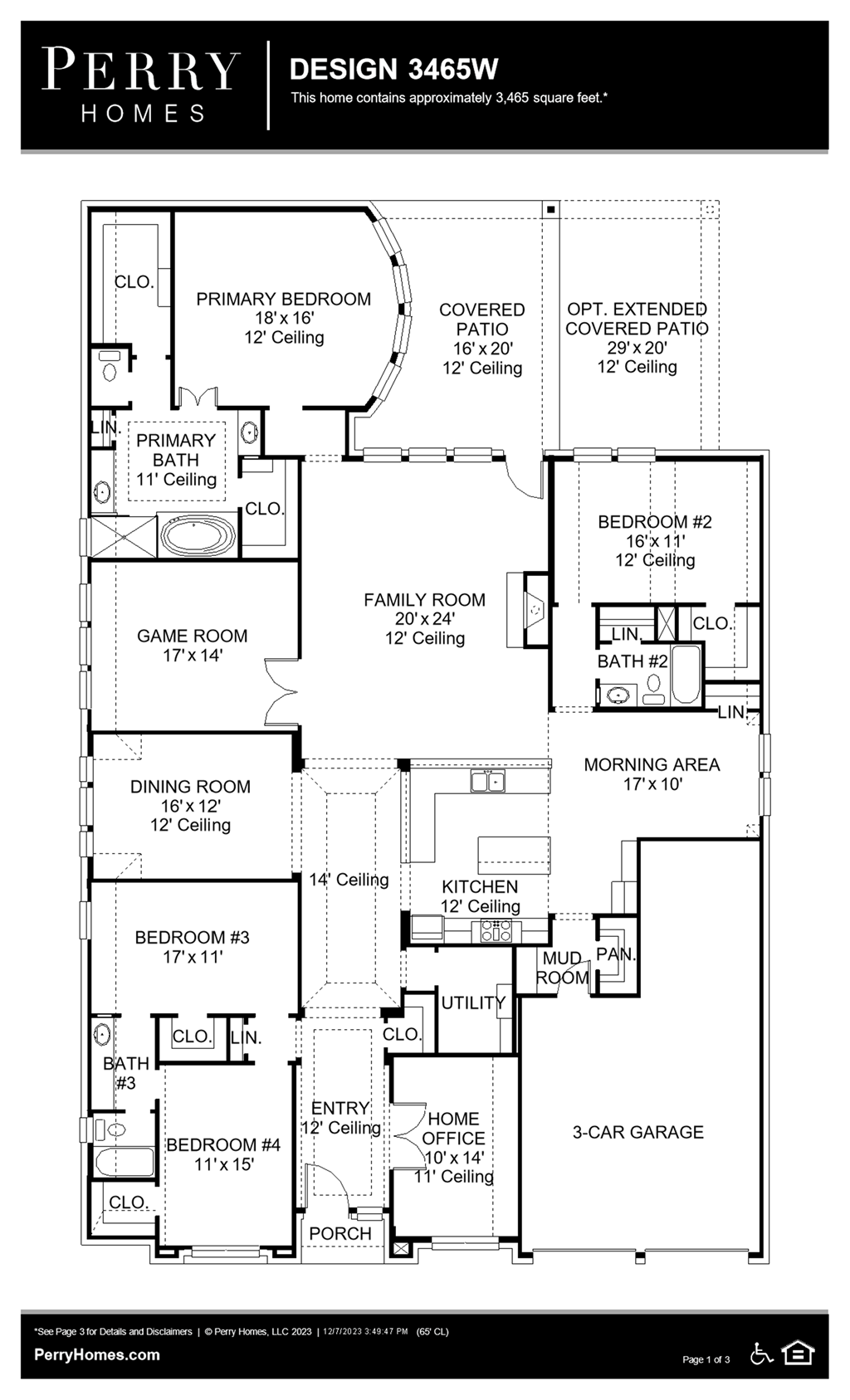 Floor Plan for 3465W