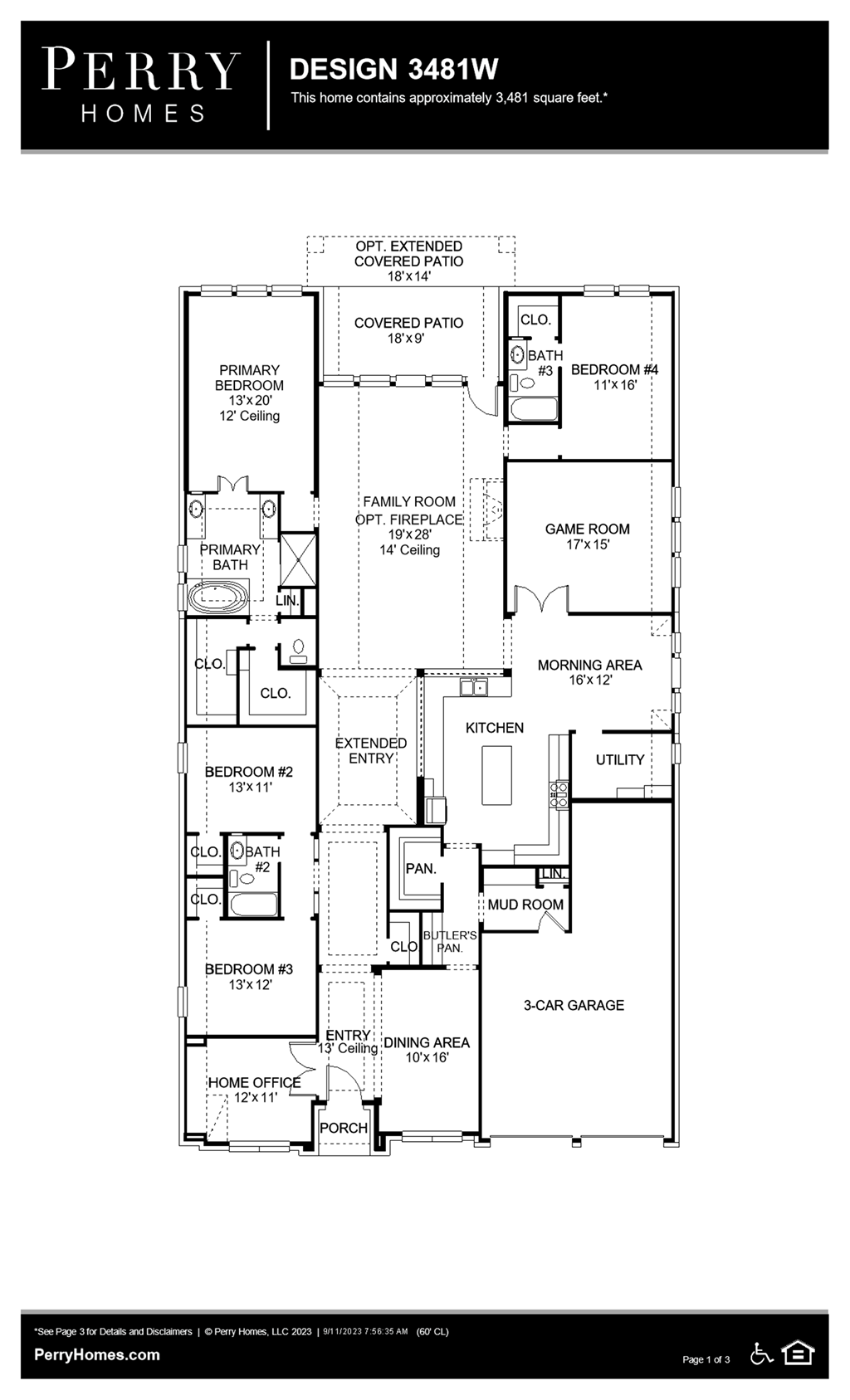 Floor Plan for 3481W
