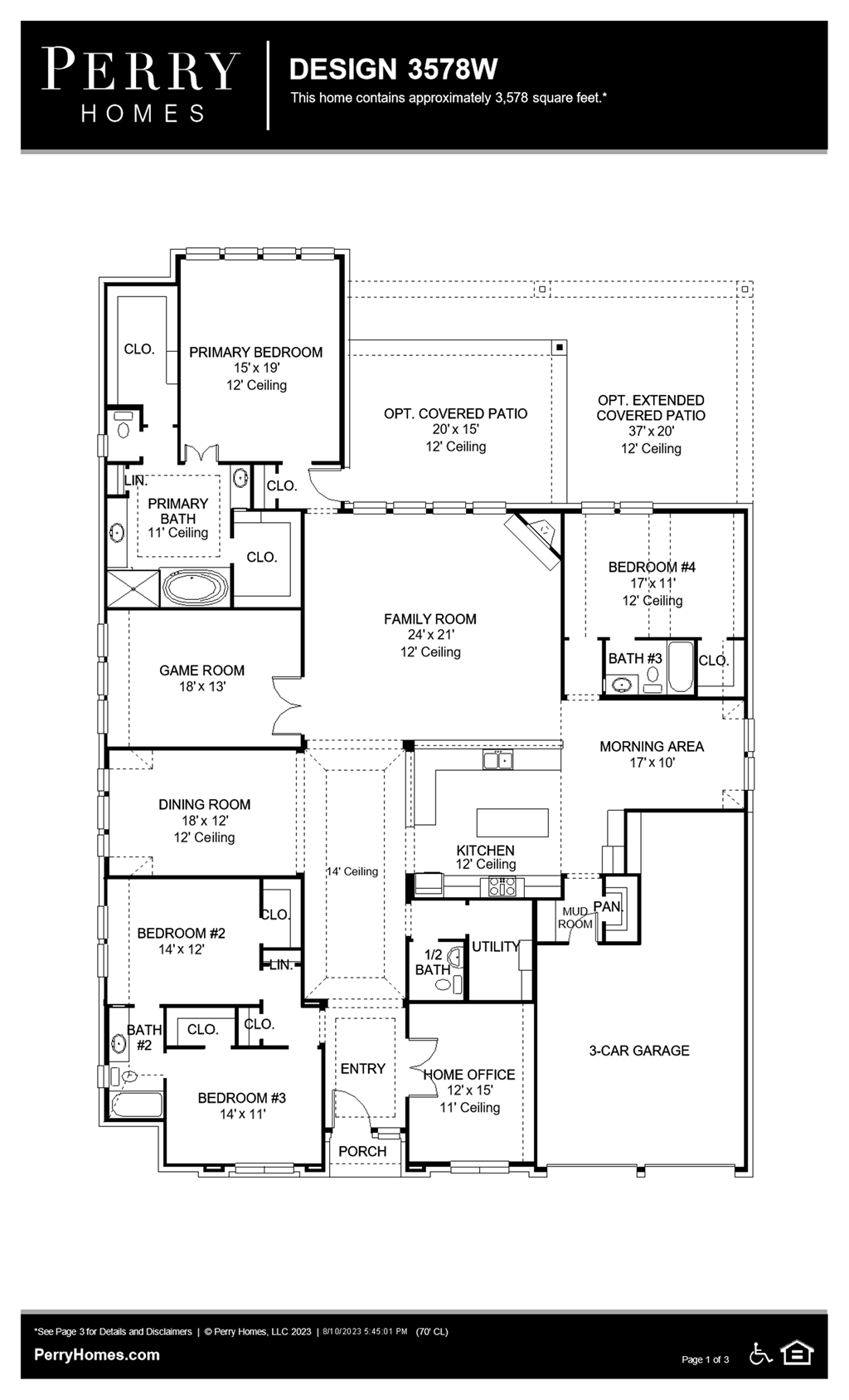 Floor Plan for 3578W