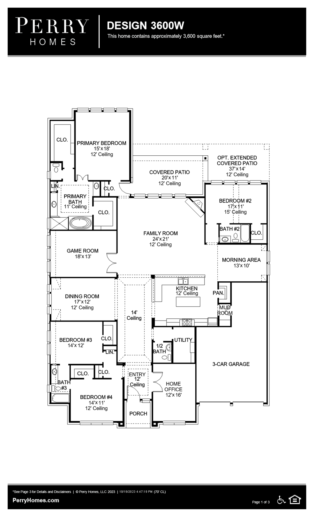 Floor Plan for 3600W