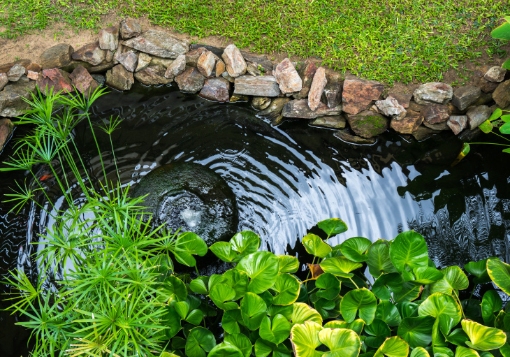 small in-ground pond