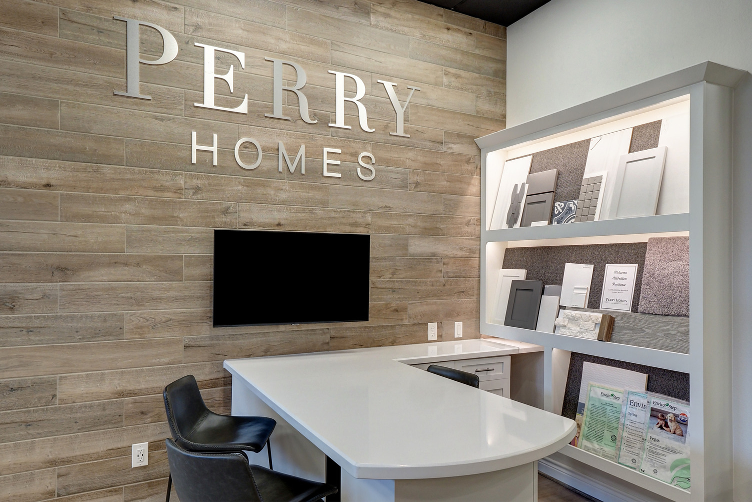perry homes austin design center kitchen selections area with sample cabinet colors and styles